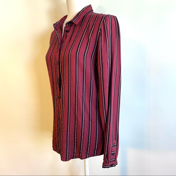 MKT Studios Button Down Red Stripe Top - Picture 4 of 8